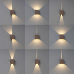 M7438 Davos Outdoor XL Square Wall Lamp 2 Light LED Rust Brown