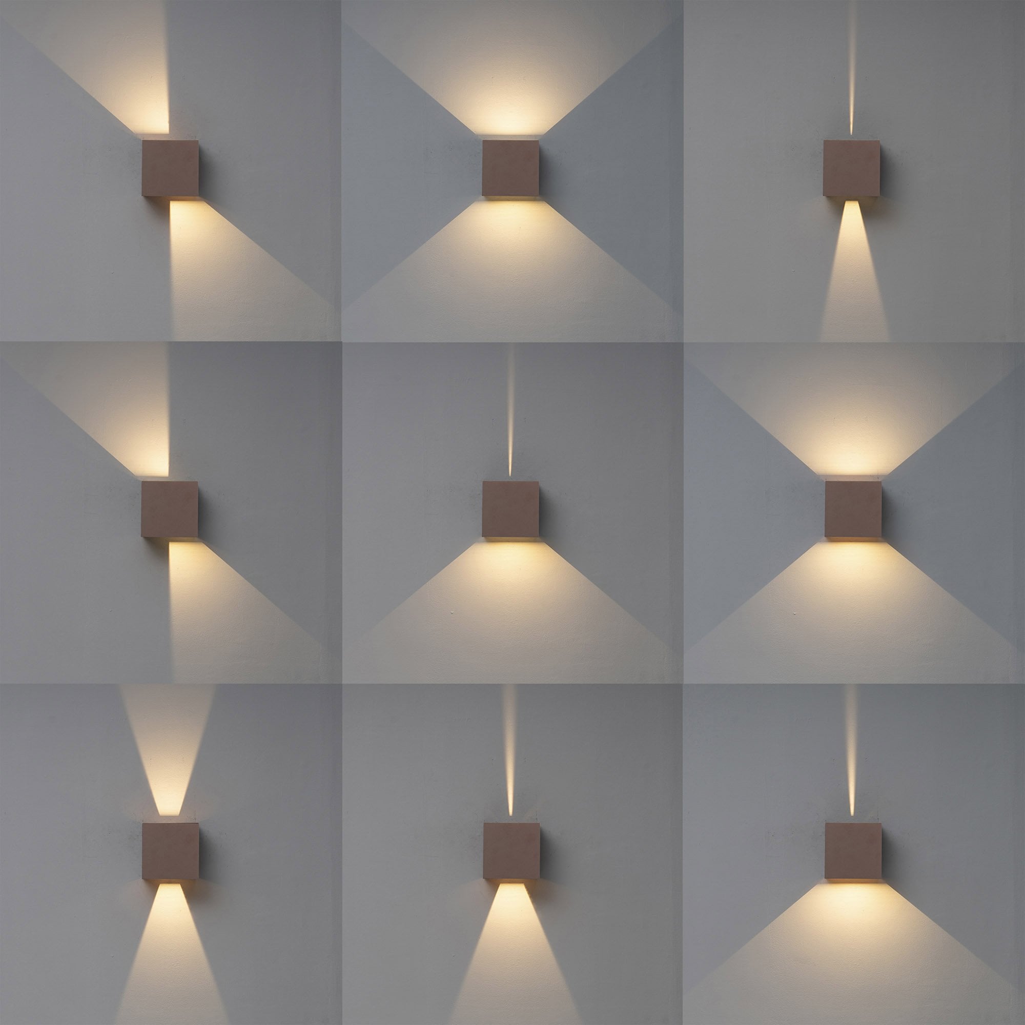 M7438 Davos Outdoor XL Square Wall Lamp 2 Light LED Rust Brown