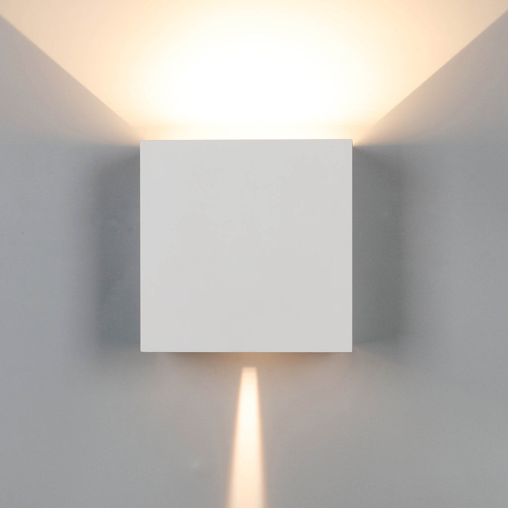 M7652 Davos Outdoor XL Square Wall Lamp 2 Light LED Sand White