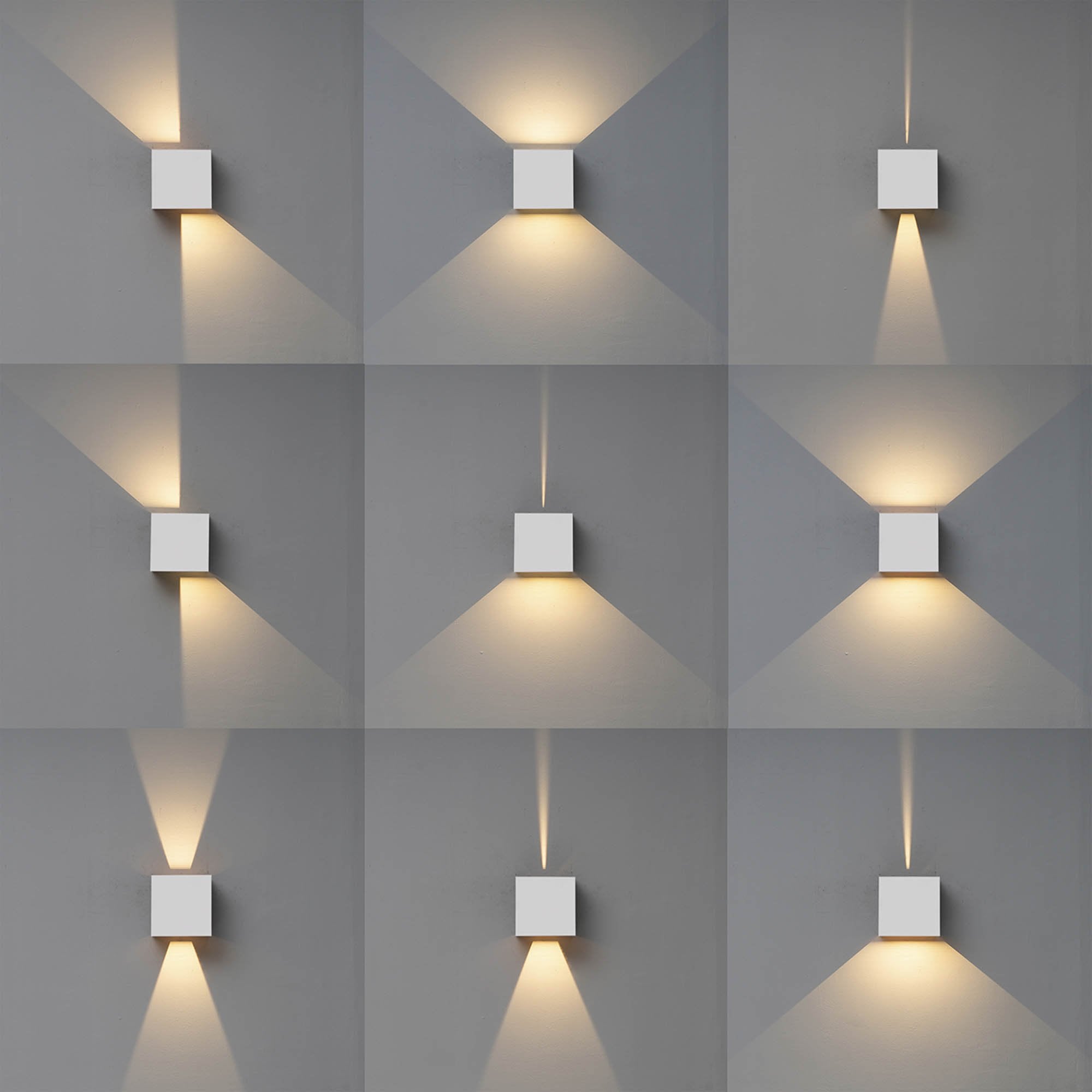 M7652 Davos Outdoor XL Square Wall Lamp 2 Light LED Sand White