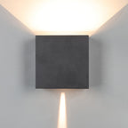 M7437 Davos Outdoor XL Square Wall Lamp 2 Light LED Sand Black