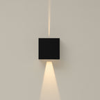 M7437 Davos Outdoor XL Square Wall Lamp 2 Light LED Sand Black