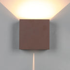 M7654 Davos Outdoor XL Square Wall Lamp 2 Light LED Rust Brown