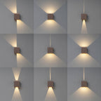 M7654 Davos Outdoor XL Square Wall Lamp 2 Light LED Rust Brown
