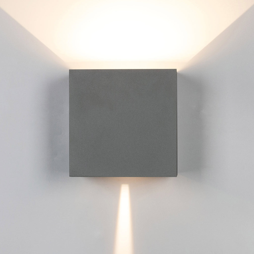 M7435 Davos Outdoor XL Square Wall Lamp 2 Light LED Anthracite