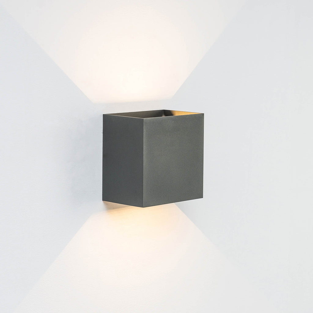 M7651 Davos Outdoor XL Square Wall Lamp 2 Light LED Anthracite