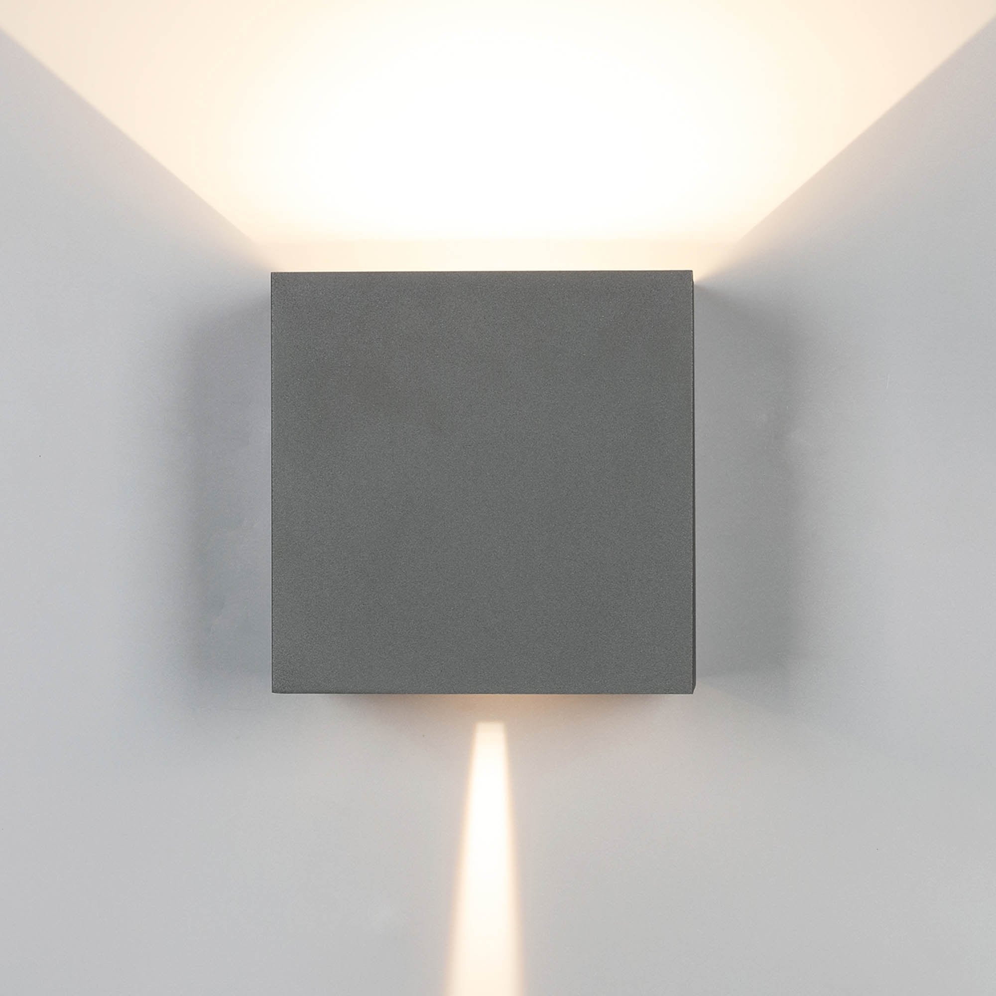 M7651 Davos Outdoor XL Square Wall Lamp 2 Light LED Anthracite