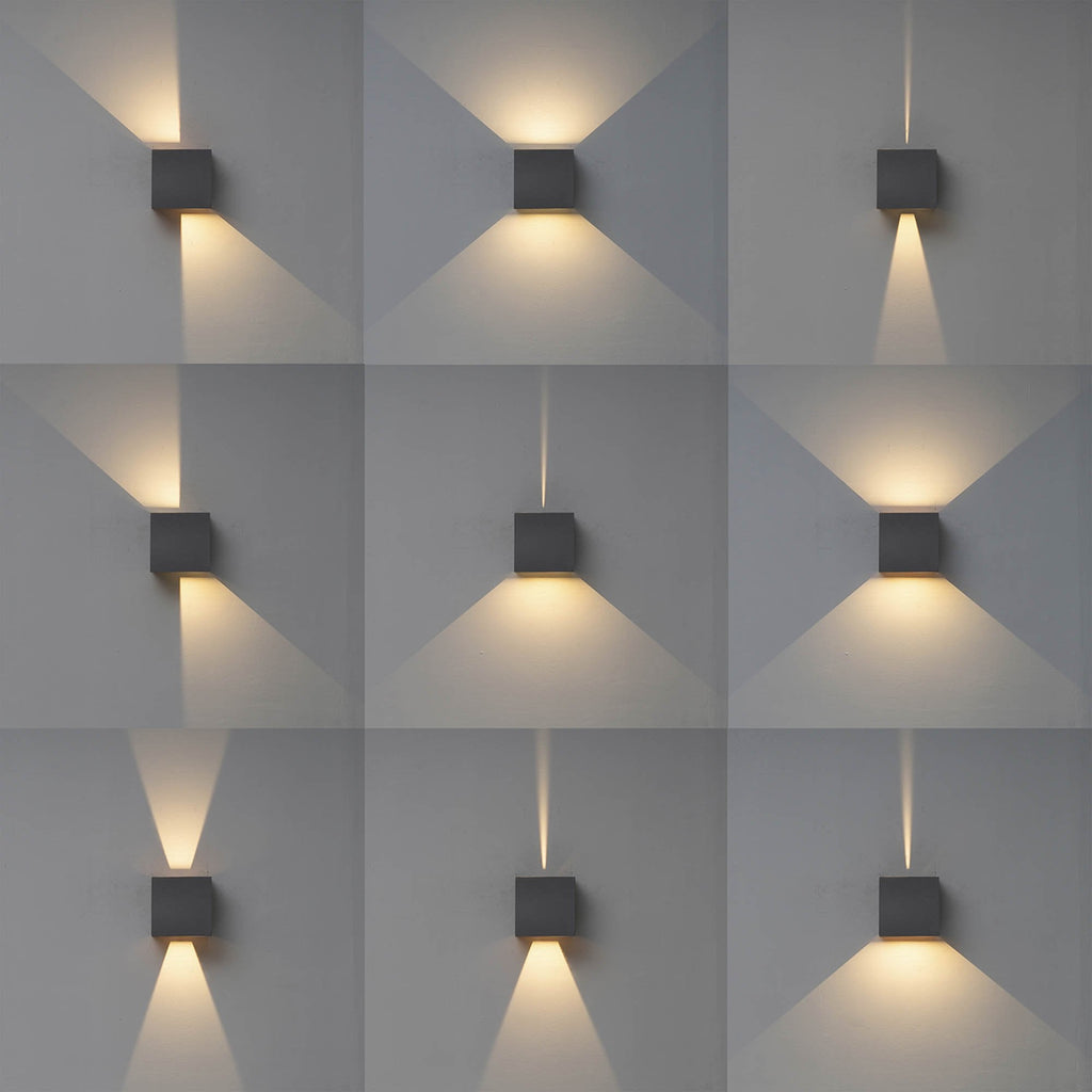 M7651 Davos Outdoor XL Square Wall Lamp 2 Light LED Anthracite