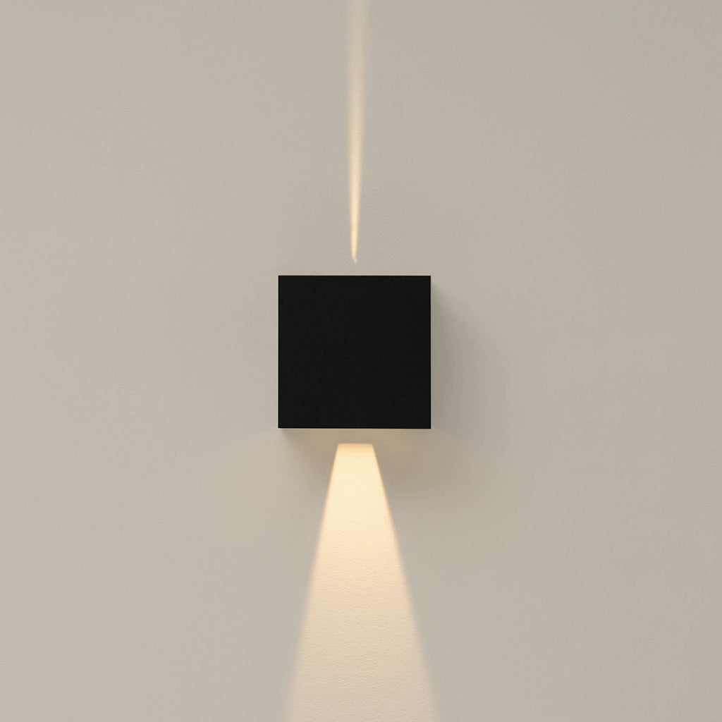 M7653 Davos Outdoor XL Square Wall Lamp 2 Light LED Sand Black