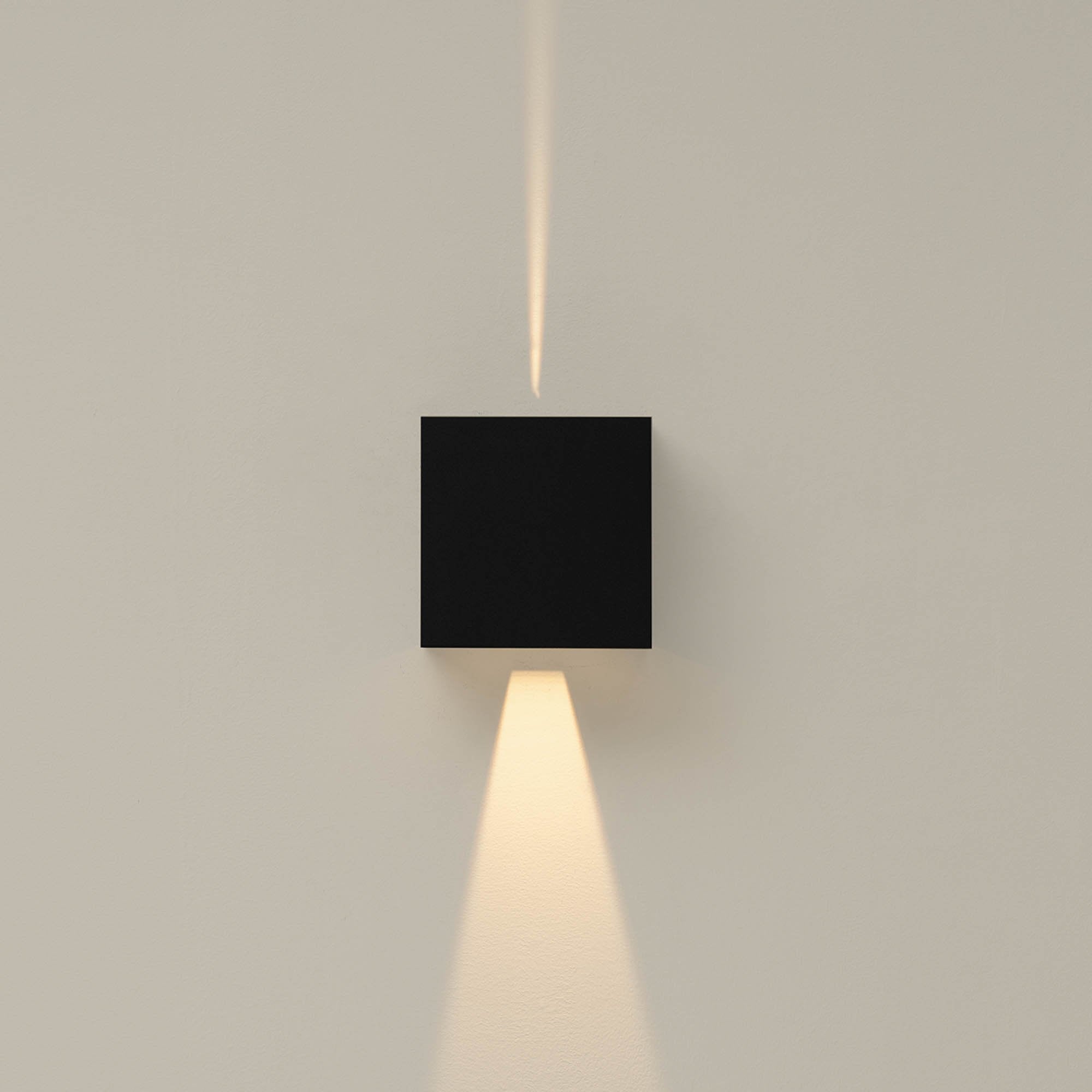 M7653 Davos Outdoor XL Square Wall Lamp 2 Light LED Sand Black