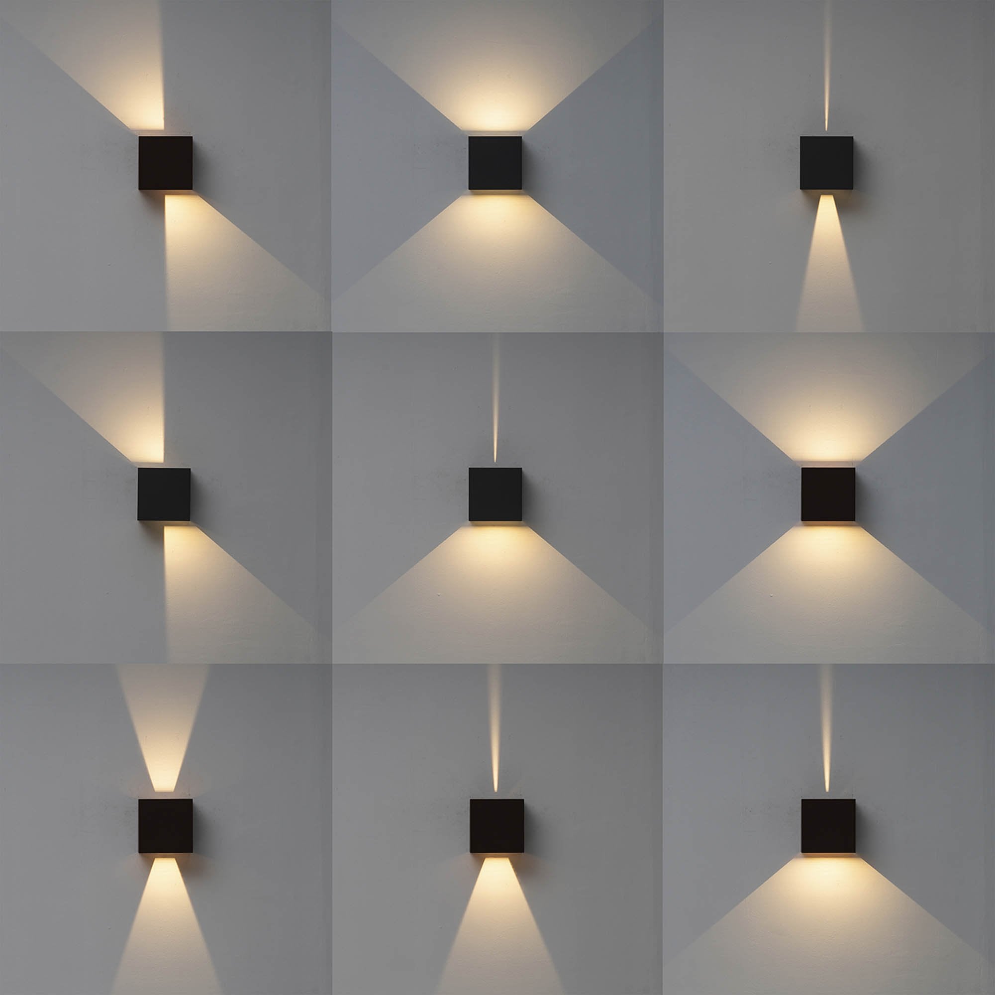 M7653 Davos Outdoor XL Square Wall Lamp 2 Light LED Sand Black