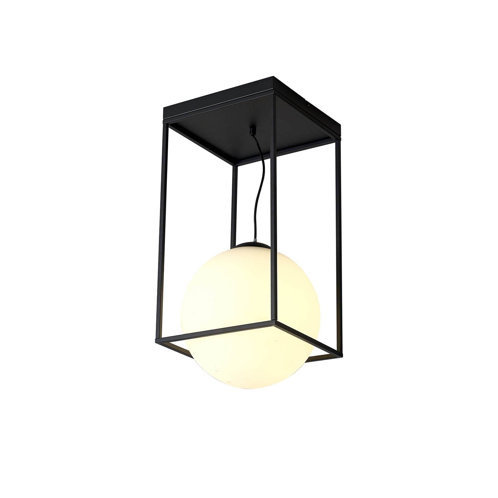 M7604 Desigual Large Tall Semi Flush 1 Light Matt Black