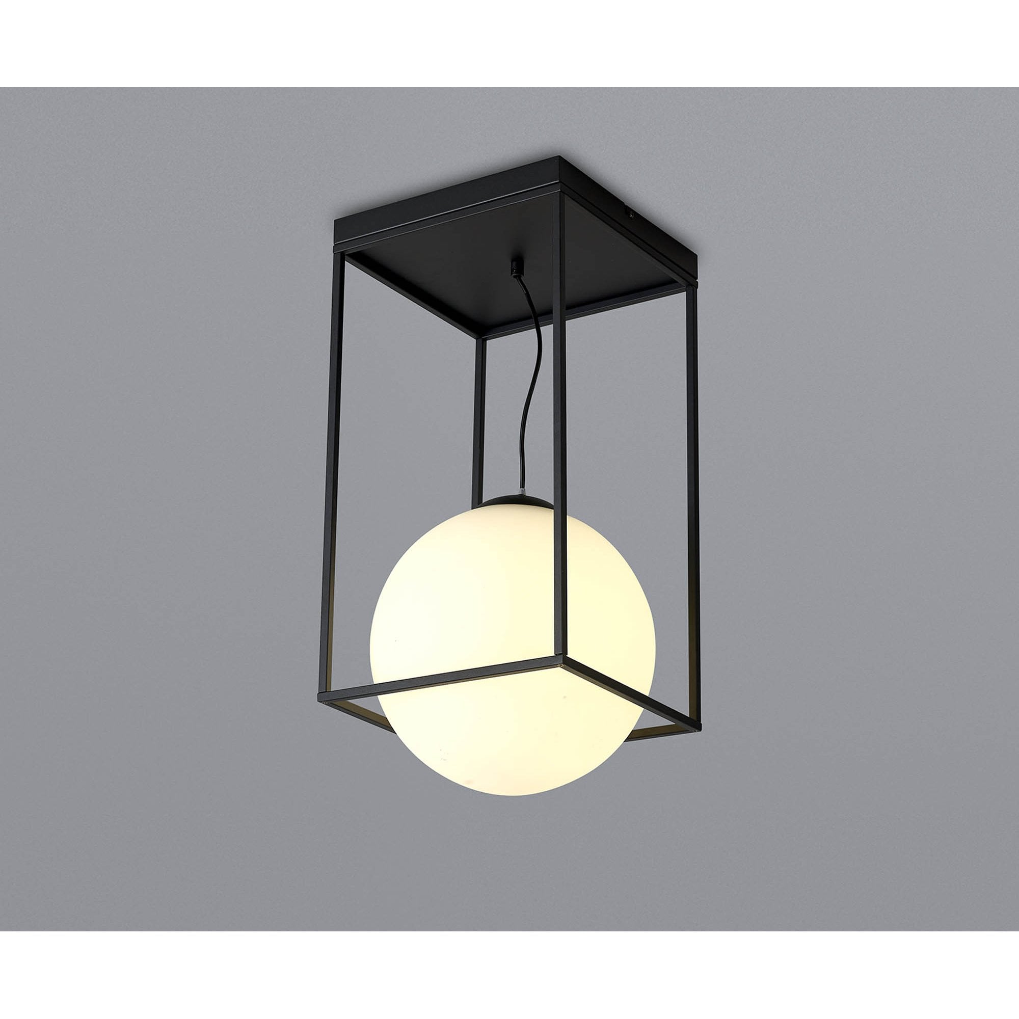 M7604 Desigual Large Tall Semi Flush 1 Light Matt Black