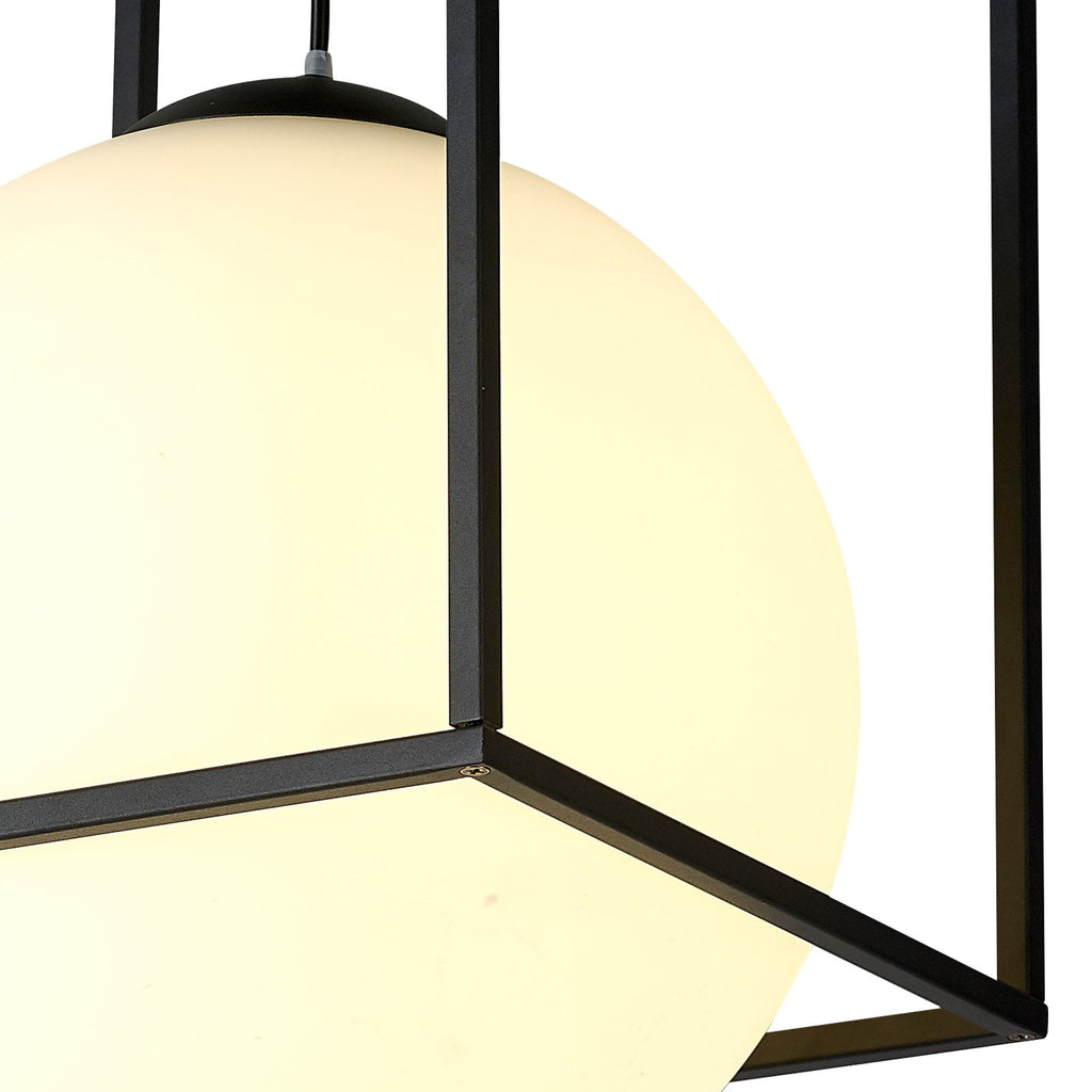 M7604 Desigual Large Tall Semi Flush 1 Light Matt Black
