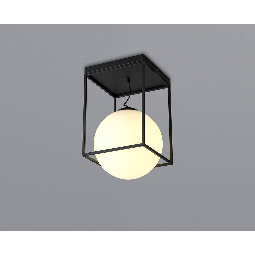 M7605 Desigual Large Short Semi Flush 1 Light Matt Black