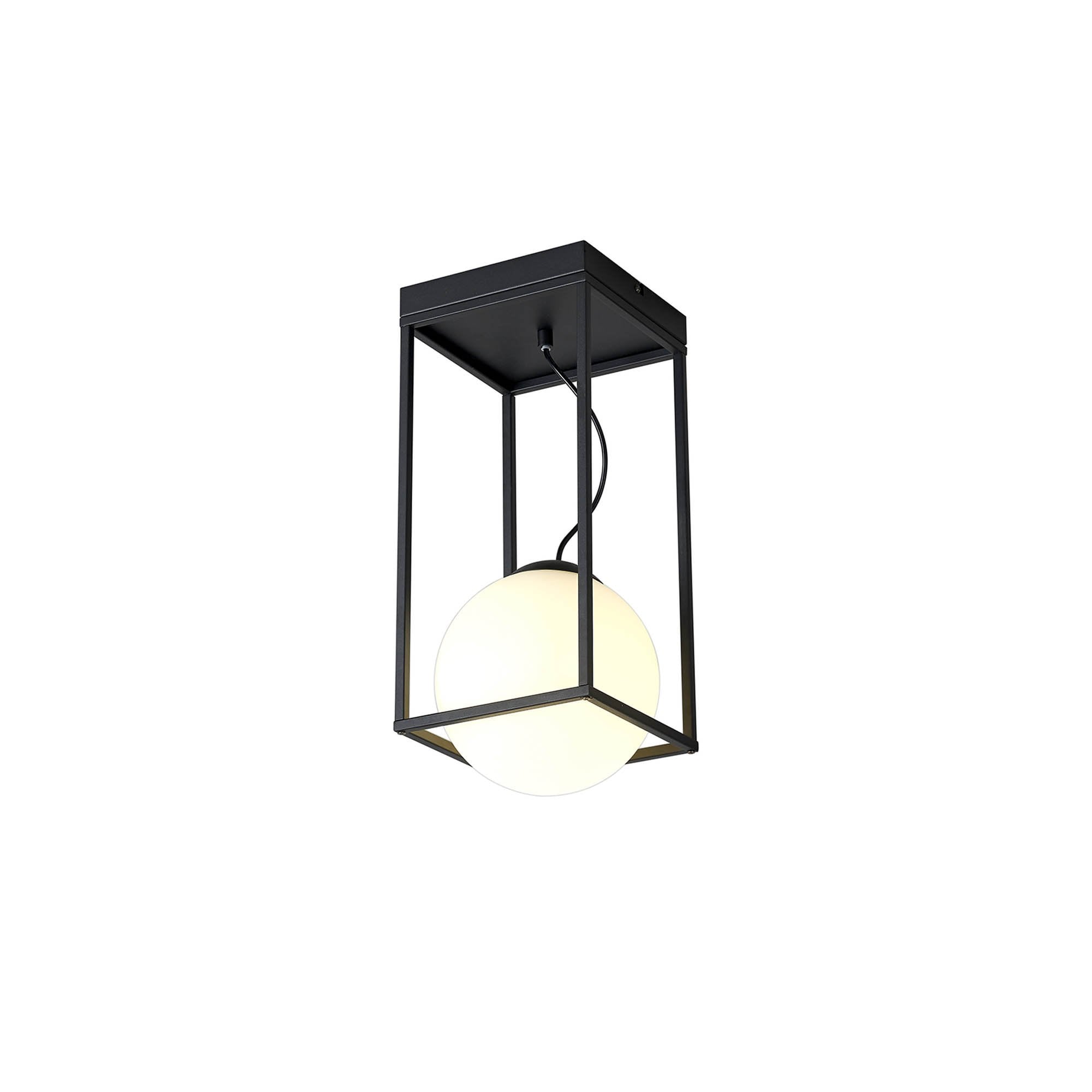 M7606 Desigual Small Tall Semi Flush 1 Light Matt Black
