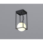 M7606 Desigual Small Tall Semi Flush 1 Light Matt Black
