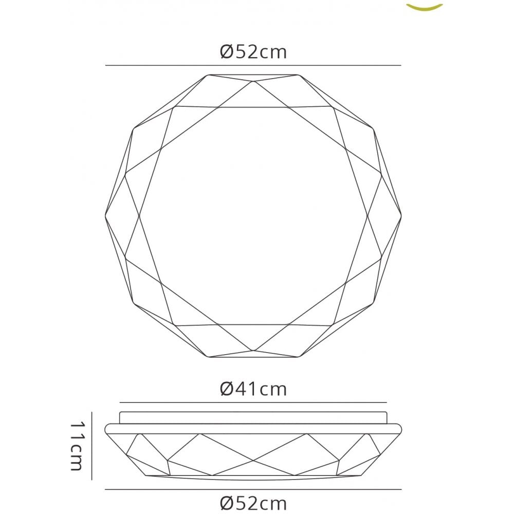 M5973 Diamante Smart Ceiling 80W LED Remote Control White