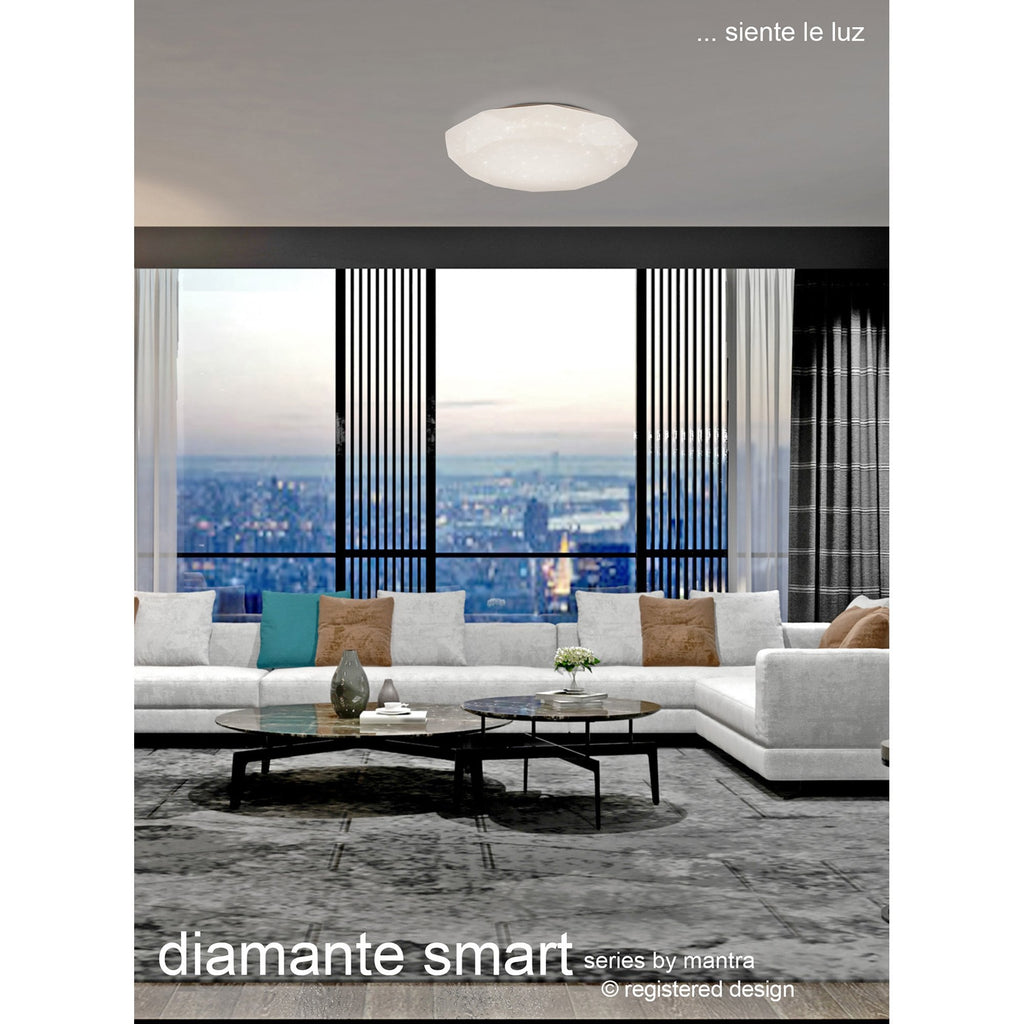 M5973 Diamante Smart Ceiling 80W LED Remote Control White