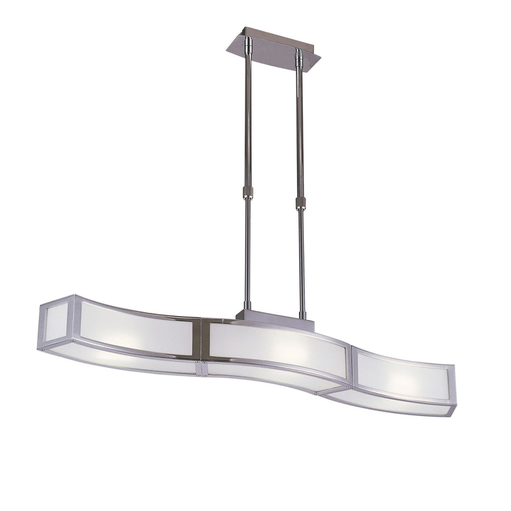 M8387/1 Duna GU10 Linear Pendant 3 Light Polished Chrome White Acrylic