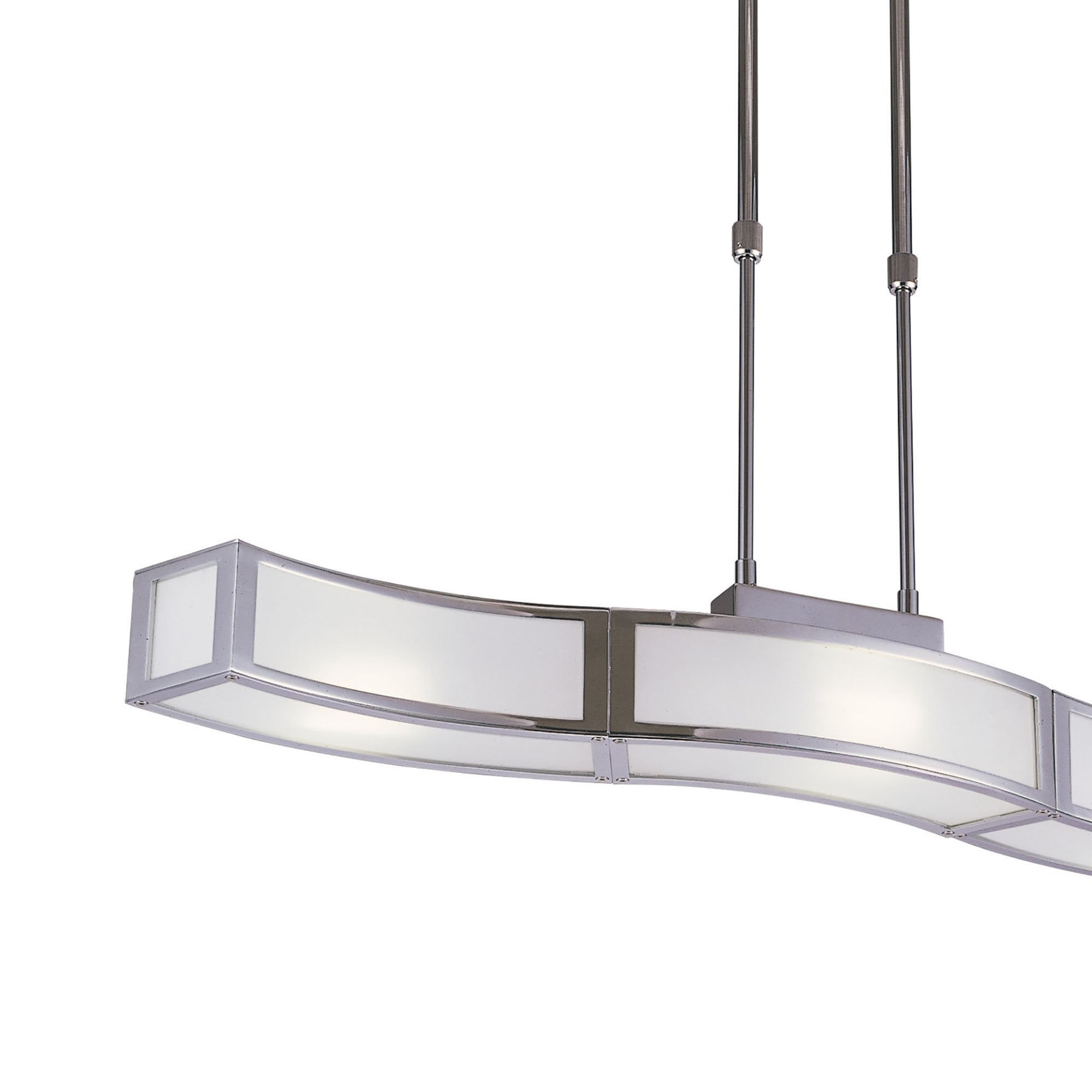 M8387/1 Duna GU10 Linear Pendant 3 Light Polished Chrome White Acrylic