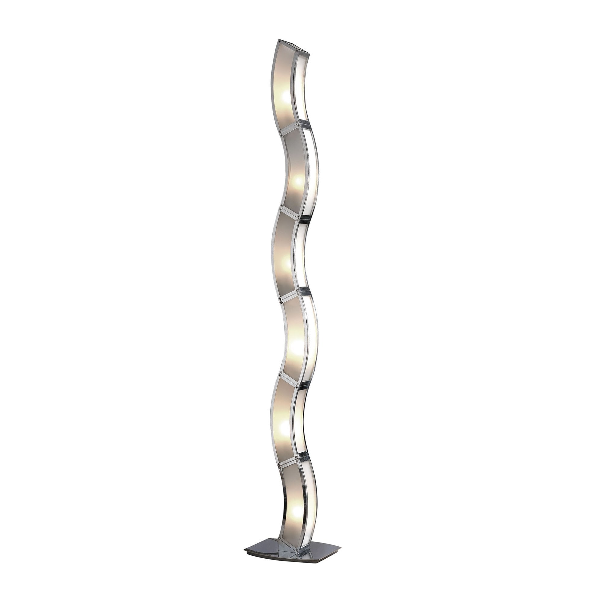 M8392/1 Duna GU10 Floor Lamp 6 Light Polished Chrome/White Acrylic
