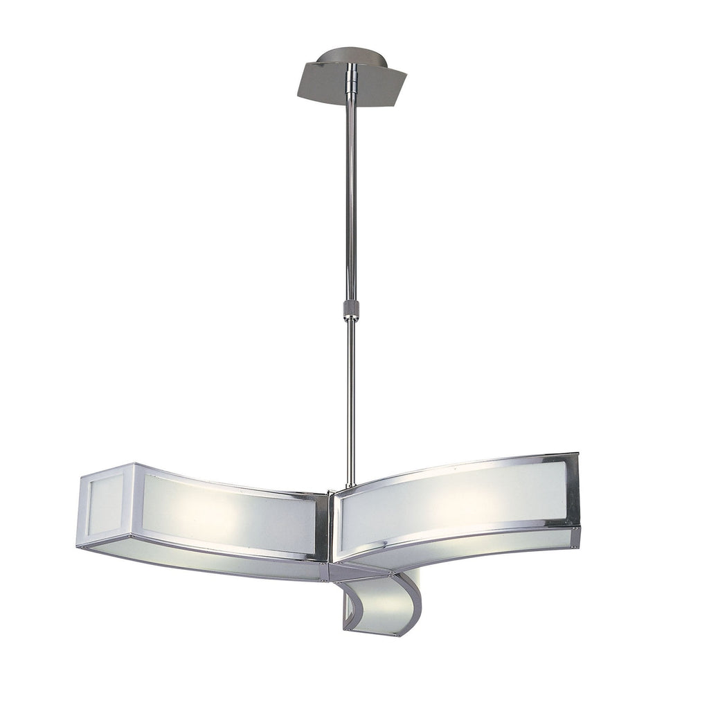 M8391/1 Duna GU10 Pendant 3 Light Polished Chrome/White Acrylic