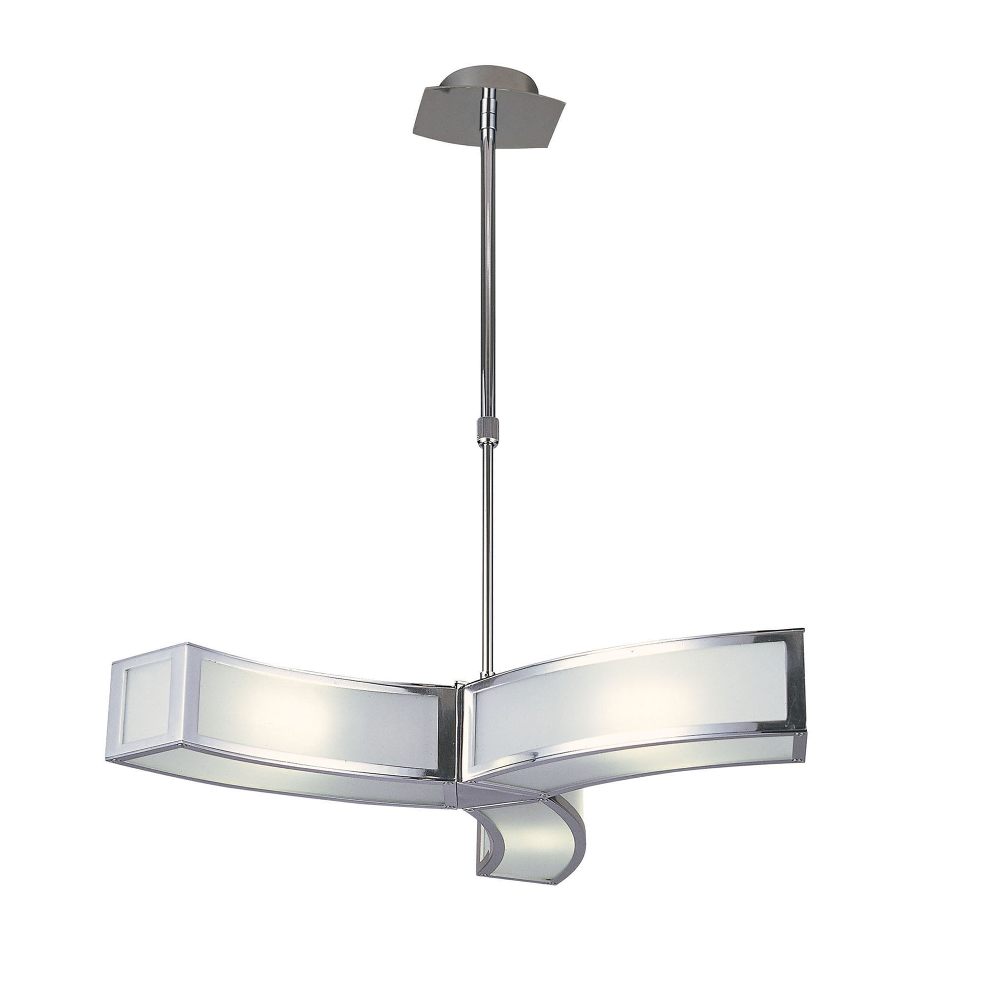 M8391/1 Duna GU10 Pendant 3 Light Polished Chrome/White Acrylic