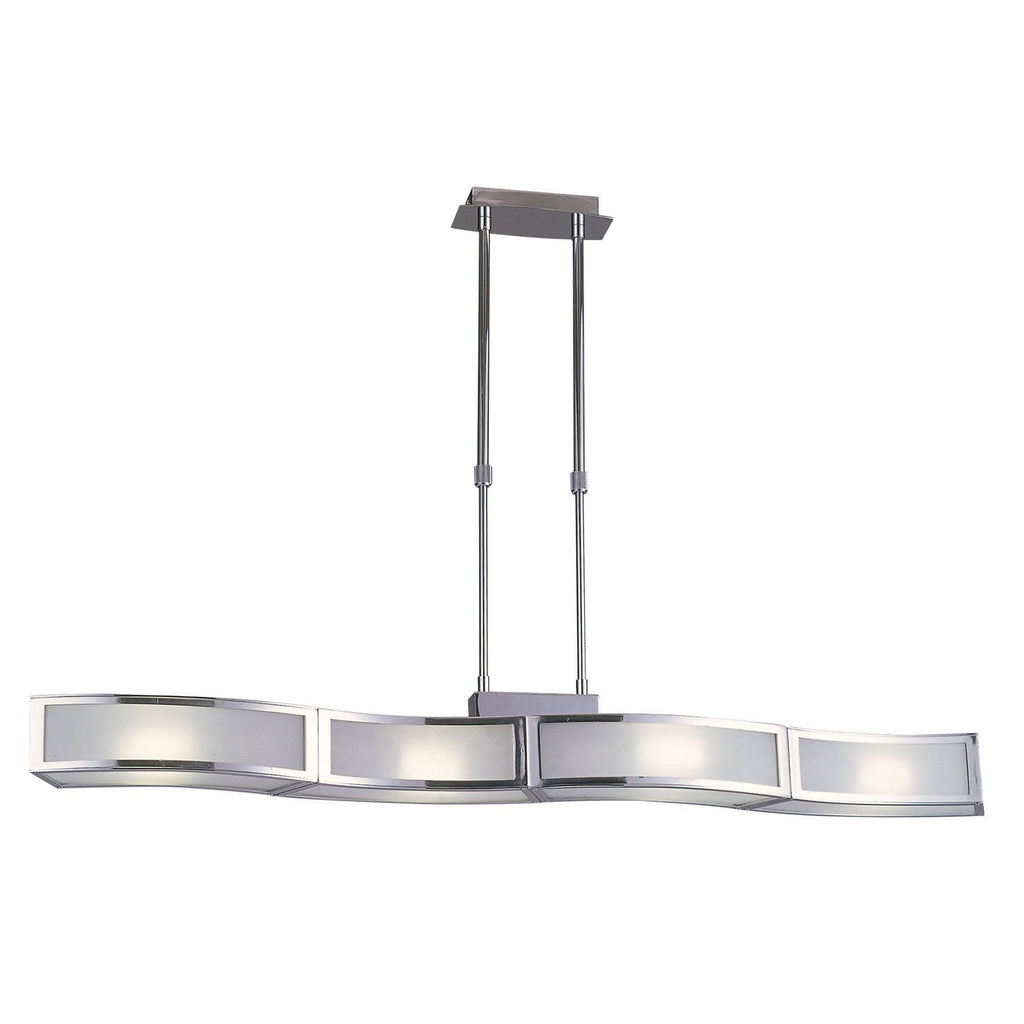 M8397/1 Duna GU10 Linear Pendant 4 Light Polished Chrome White Acrylic