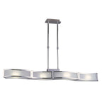 M8397/1 Duna GU10 Linear Pendant 4 Light Polished Chrome White Acrylic