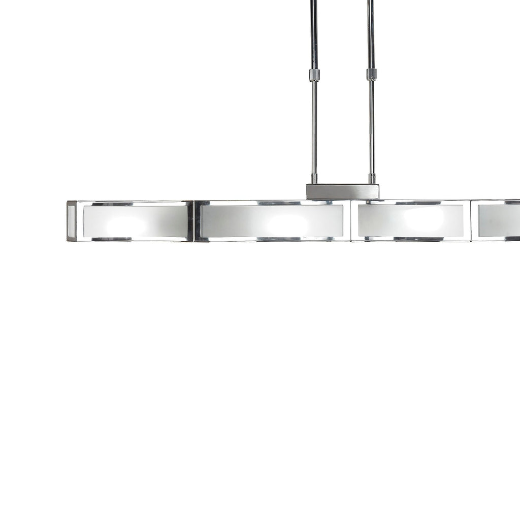 M8397/1 Duna GU10 Linear Pendant 4 Light Polished Chrome White Acrylic