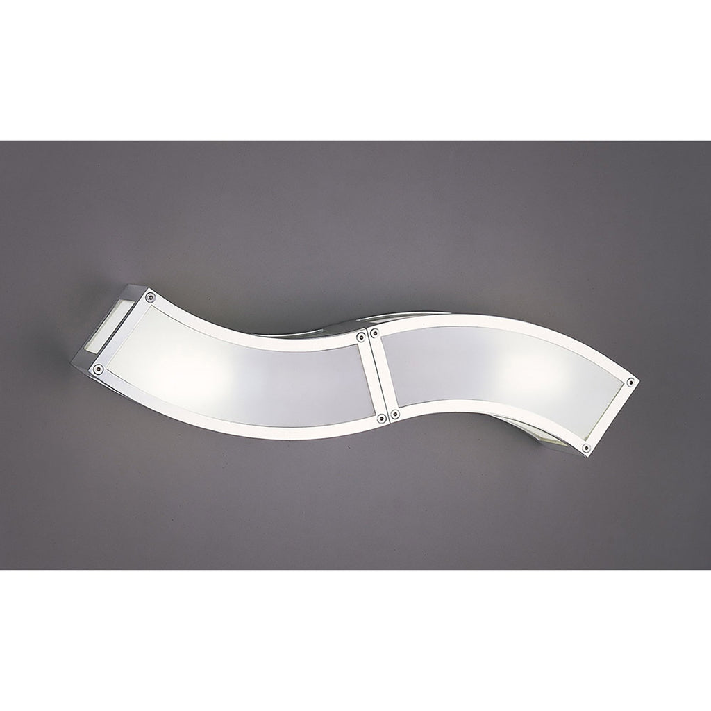 M8394/1 Duna GU10 Wall Lamp 2 Light Polished Chrome/White Acrylic