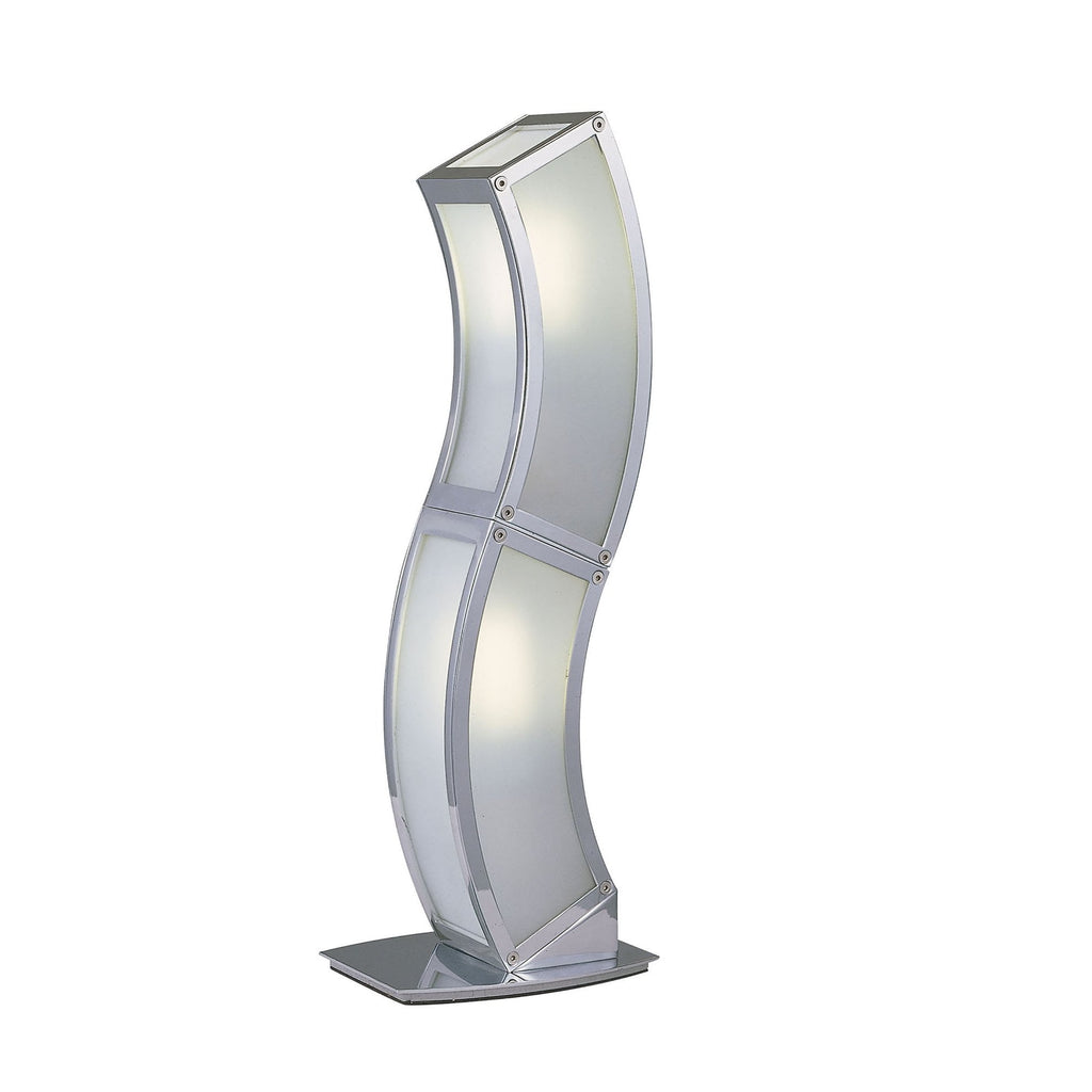 M8396/1 Duna GU10 Table Lamp 2 Light Polished Chrome/White Acrylic