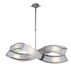 M8388/1 Duna GU10 Rectangular Pendant 2 Arm 6 Light Polished Chrome/White Acrylic