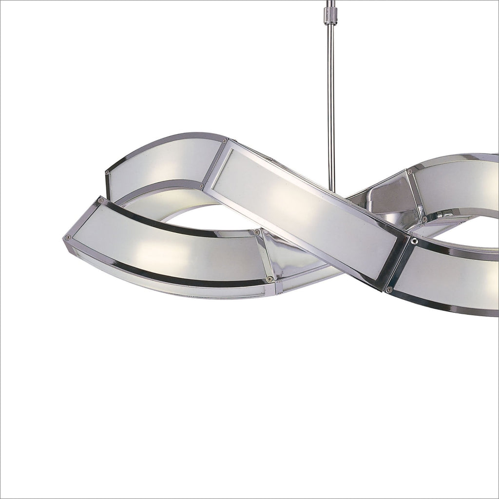 M8388/1 Duna GU10 Rectangular Pendant 2 Arm 6 Light Polished Chrome/White Acrylic