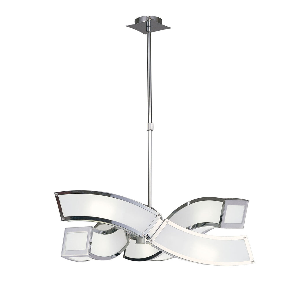 M8389/1 Duna GU10 Pendant 3 Arm 6 Light Polished Chrome/White Acrylic