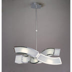 M8389/1 Duna GU10 Pendant 3 Arm 6 Light Polished Chrome/White Acrylic