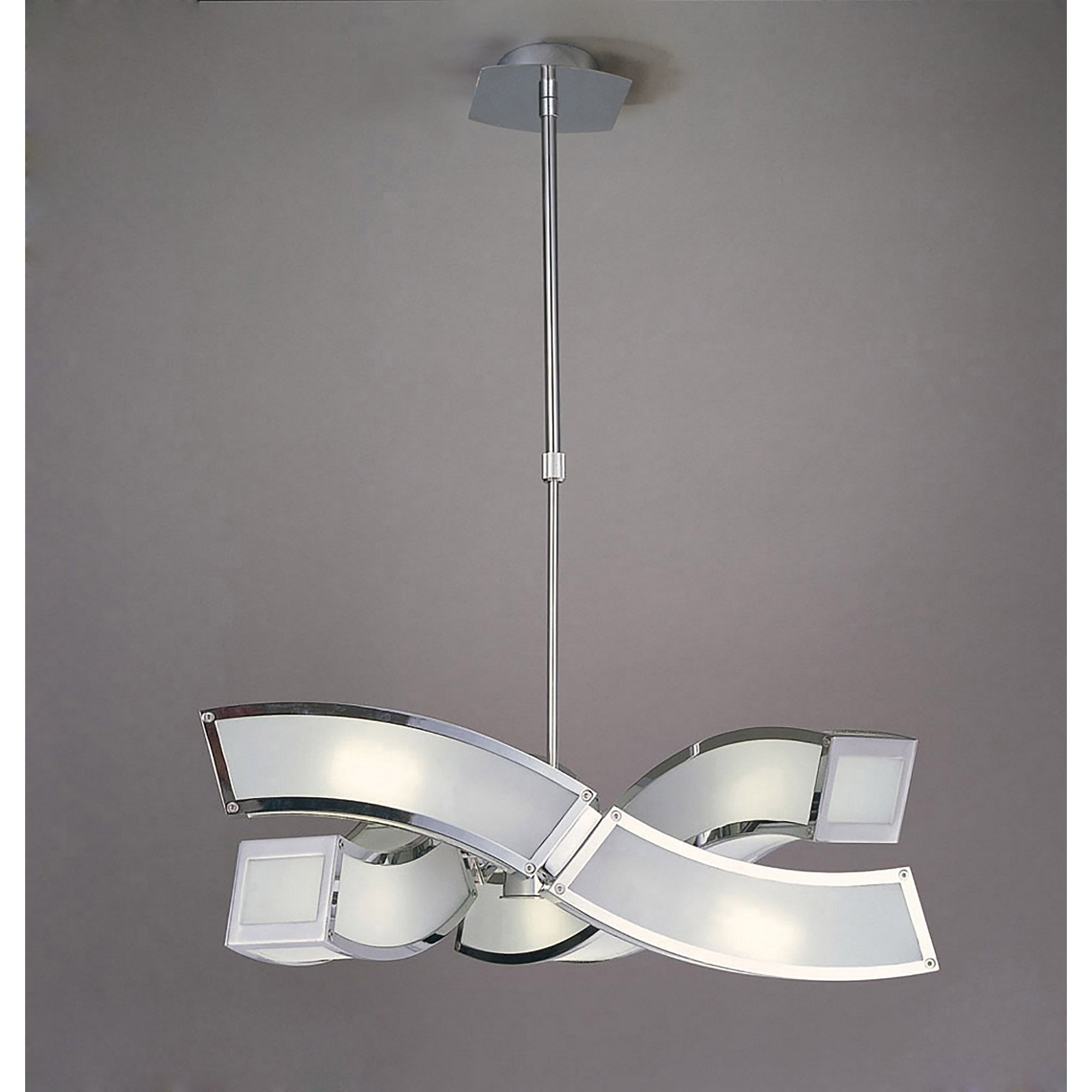 M8389/1 Duna GU10 Pendant 3 Arm 6 Light Polished Chrome/White Acrylic