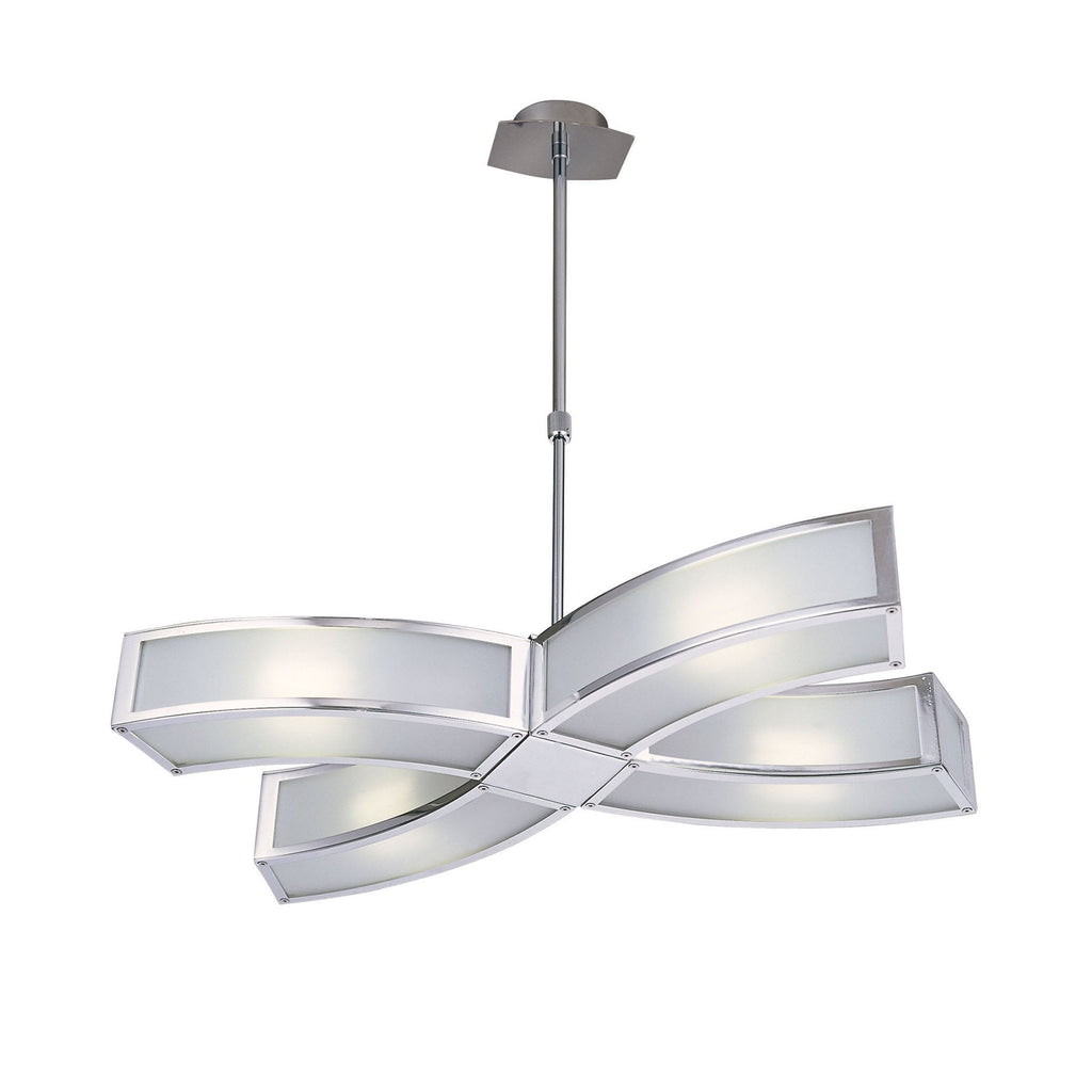 M8404/1 Duna GU10 Pendant 4 Light Polished Chrome/White Acrylic