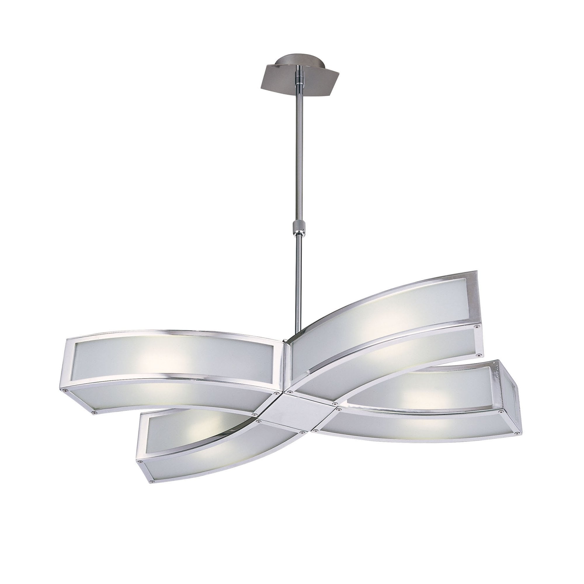 M8404/1 Duna GU10 Pendant 4 Light Polished Chrome/White Acrylic