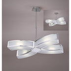 M8404/1 Duna GU10 Pendant 4 Light Polished Chrome/White Acrylic
