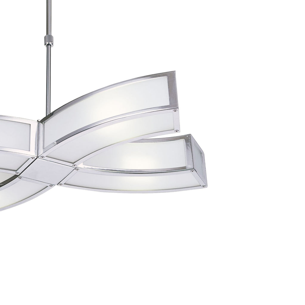 M8404/1 Duna GU10 Pendant 4 Light Polished Chrome/White Acrylic