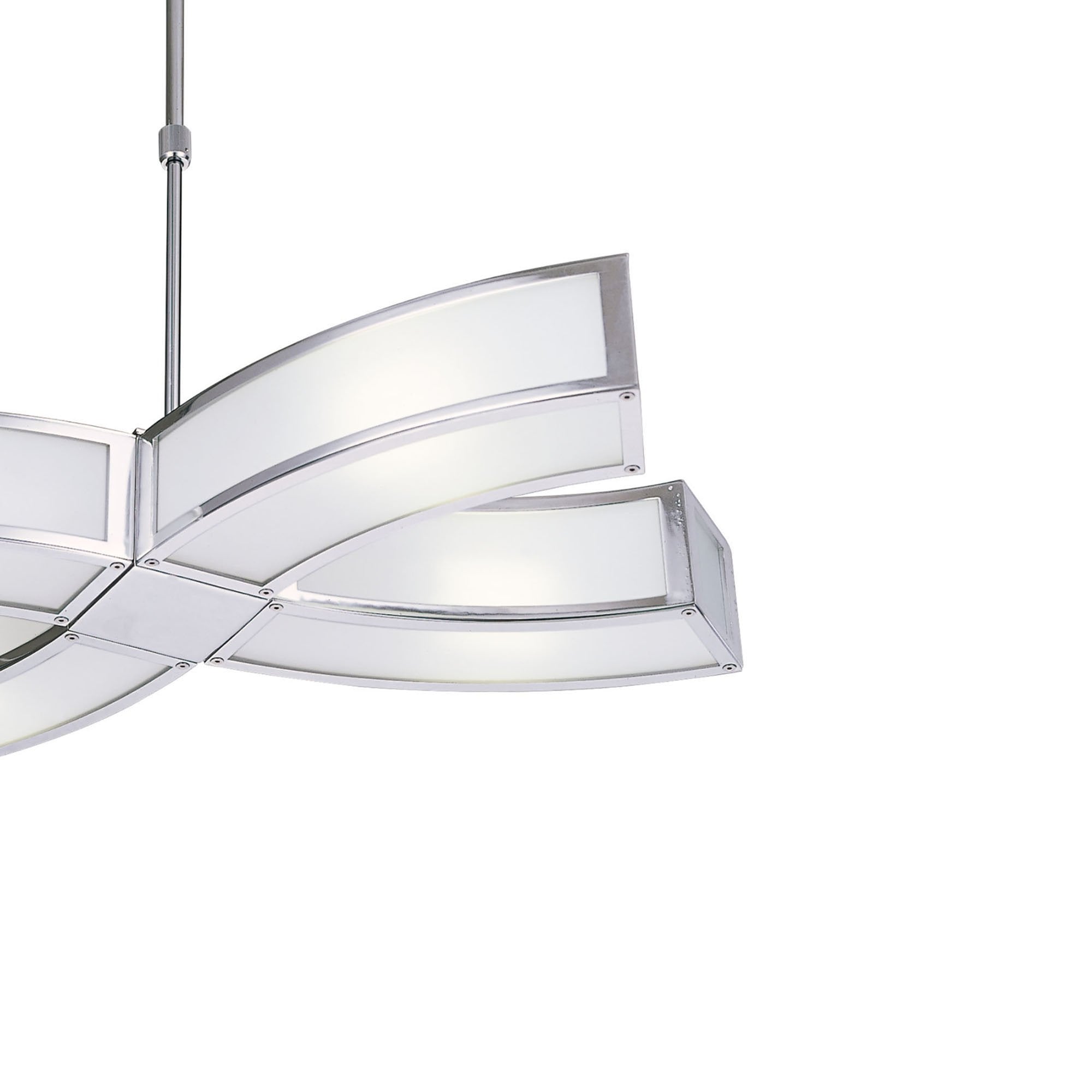 M8404/1 Duna GU10 Pendant 4 Light Polished Chrome/White Acrylic