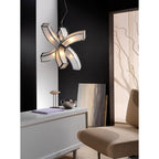 M8398/1 Duna GU10 Pendant 6 arms 6 Light Polished Chrome/White Acrylic