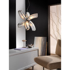 M8398/1 Duna GU10 Pendant 6 arms 6 Light Polished Chrome/White Acrylic