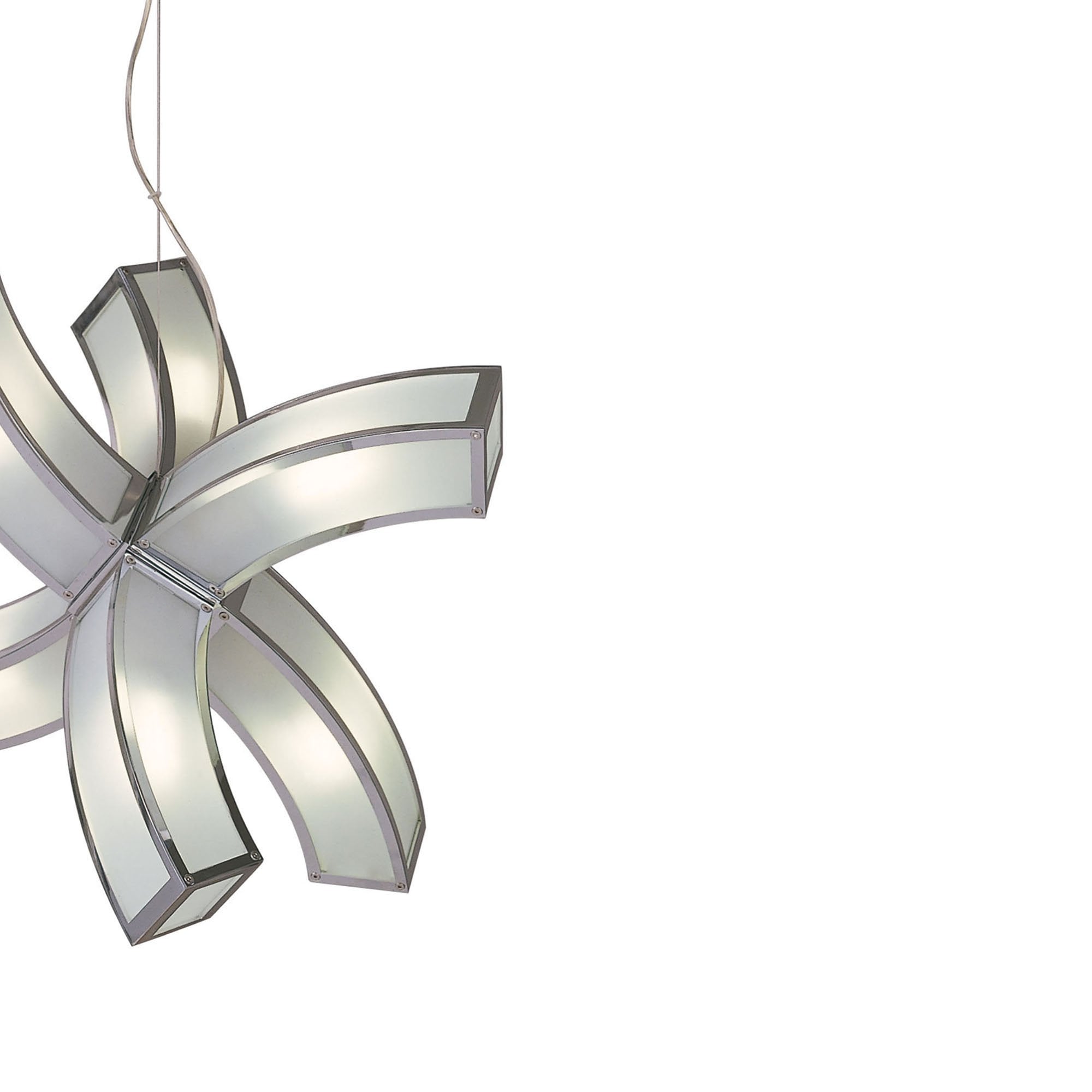 M8398/1 Duna GU10 Pendant 6 arms 6 Light Polished Chrome/White Acrylic