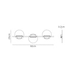 M7300 Eris 3 Light Wall Lamp 24W LED White