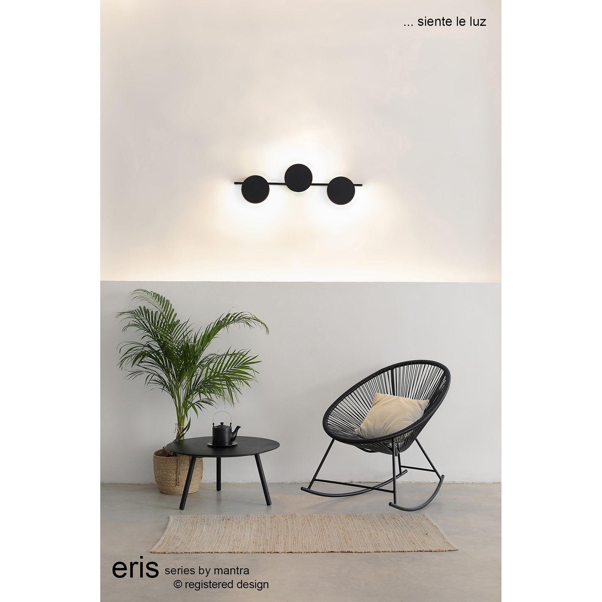 M7299 Eris 2 Light Wall Lamp 16W LED Black