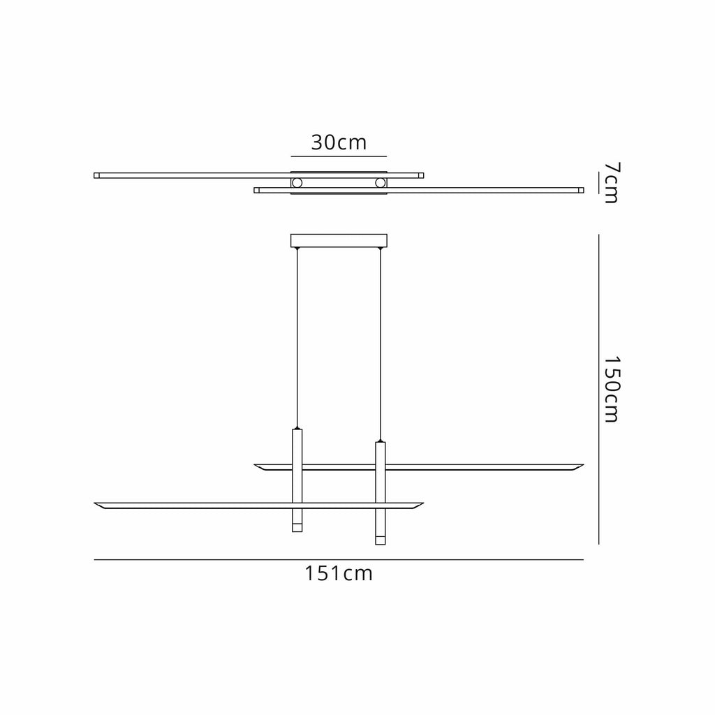 M7983 Esparta Linear Pendant 50W LED Black / Gold