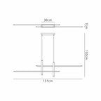 M7983 Esparta Linear Pendant 50W LED Black / Gold